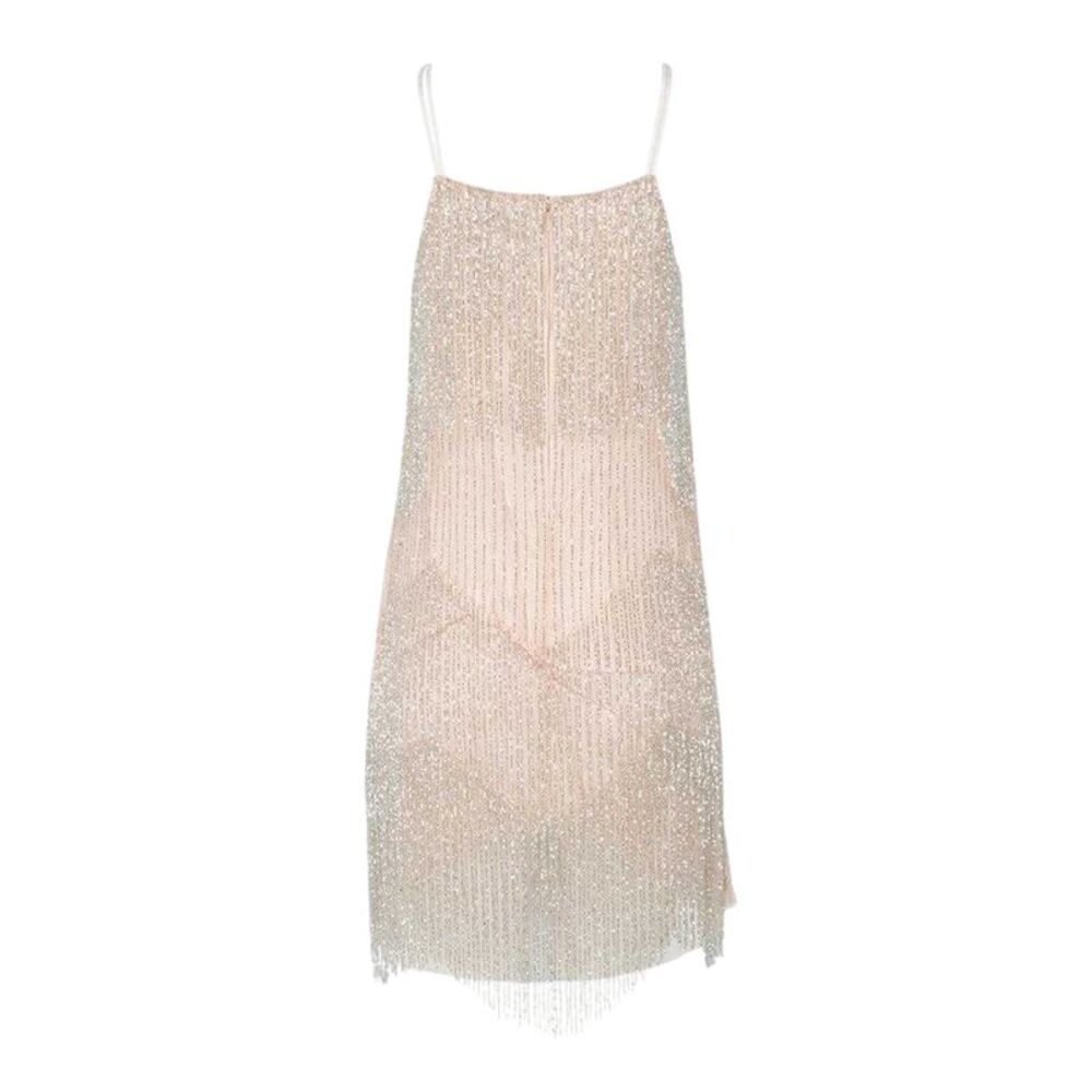 Ted Baker Womens/Ladies Diveria Rhinestone Fringe Mini Dress / Nude Pink